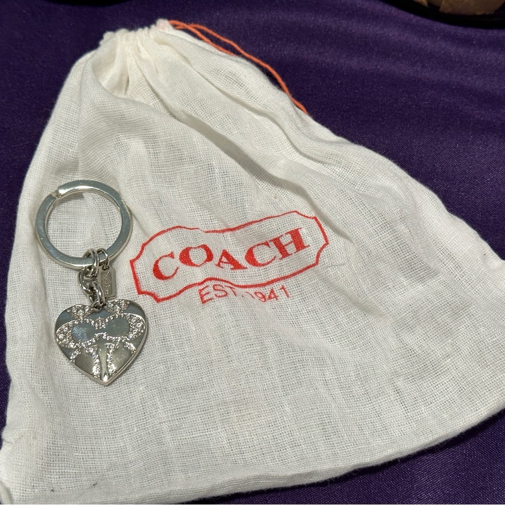 New Coach Heart Locket Keychain